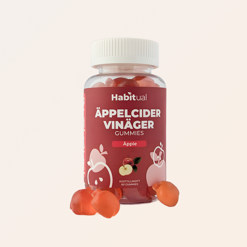 Habitual Äppelcidervinäger Gummies — ACV i godisform, sockerfritt och veganskt för matsmältning