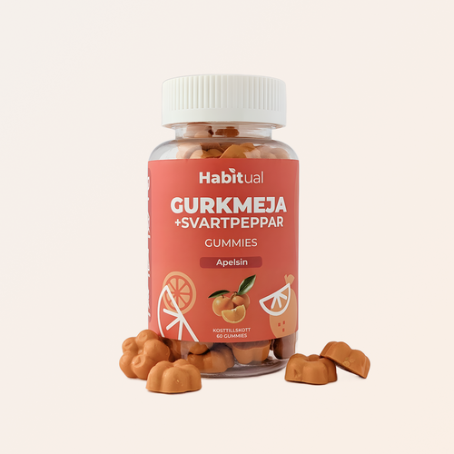 Habitual Gurkmeja Gummies med svartpeppar — curcumin för leder, antioxidanter och inflammation