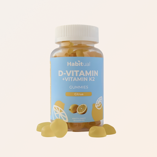 Habitual D-vitamin Gummies med citrussmak — sockerfritt dagligt D-vitamin för immunförsvar och skelett