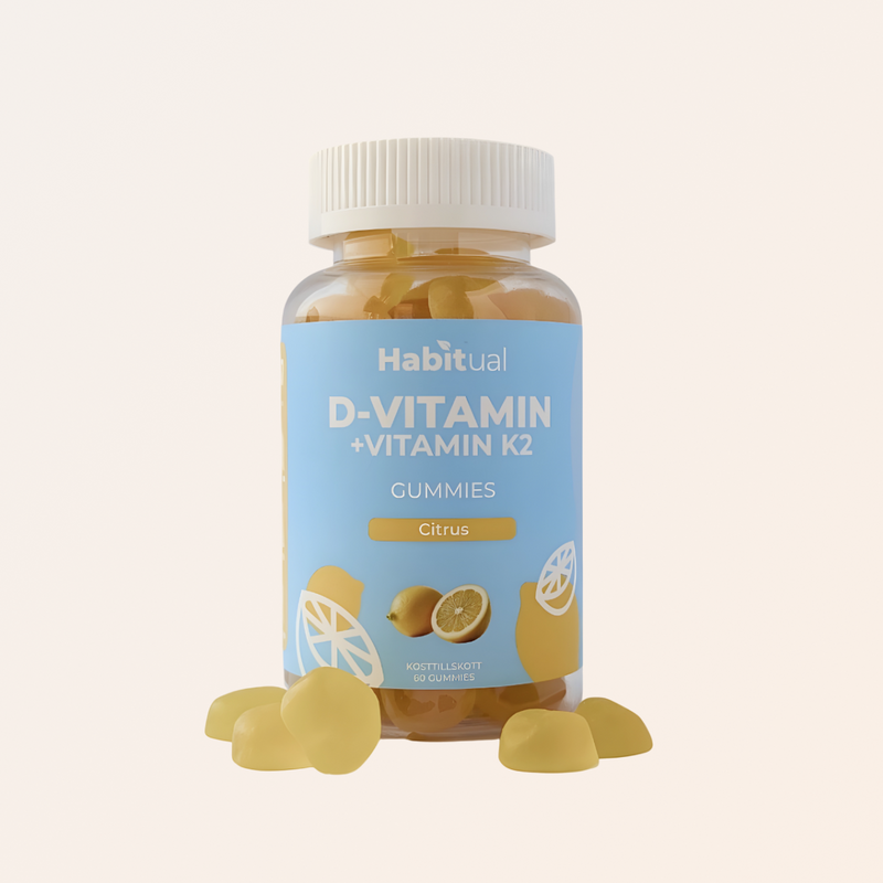 Habitual D-vitamin Gummies med citrussmak — sockerfritt dagligt D-vitamin för immunförsvar och skelett