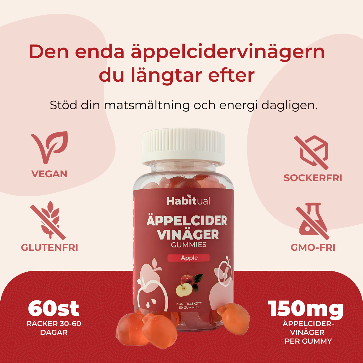 Äppelcidervinäger Gummies: ACV i Godisform