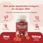 Habitual Äppelcidervinäger Gummies — vegansk, sockerfri, glutenfri, GMO-fri. Daglig ACV i godisform