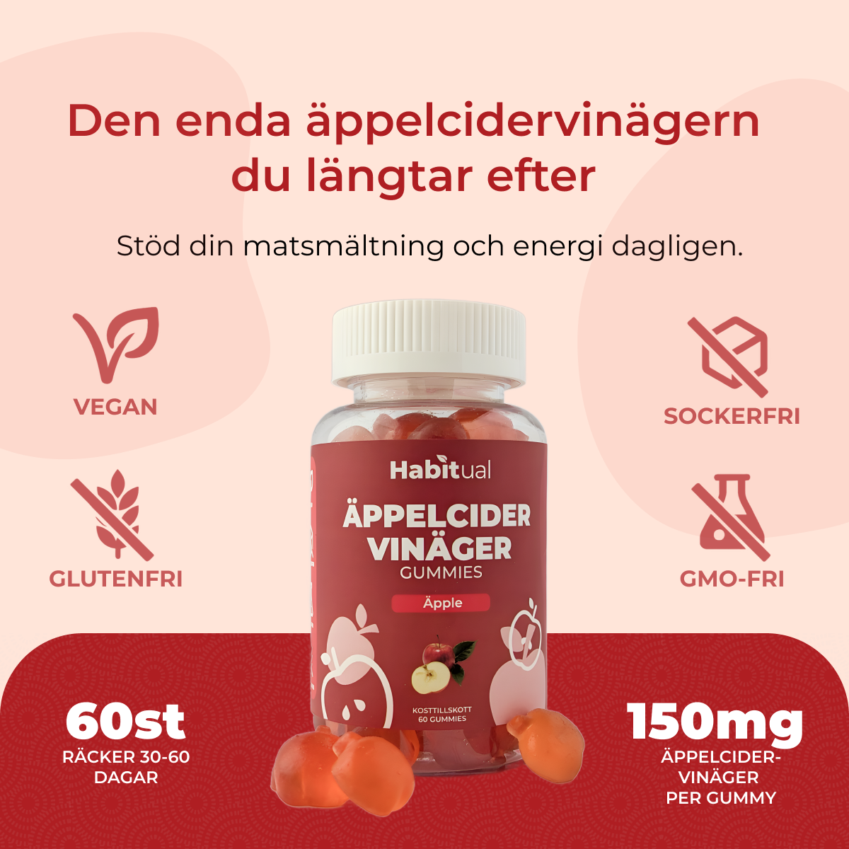 Äppelcidervinäger Gummies: ACV i Godisform