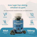 Ashwagandha gummies blåbär – veganska sockerfria glutenfria 60 st 125mg per gummy