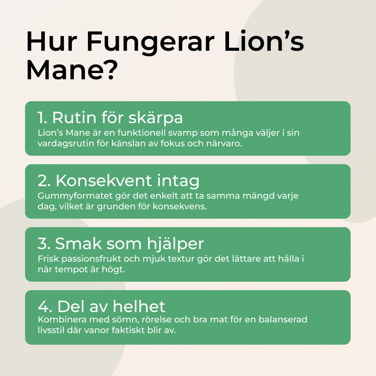 Lion’s Mane Gummies med smak av Passionsfrukt