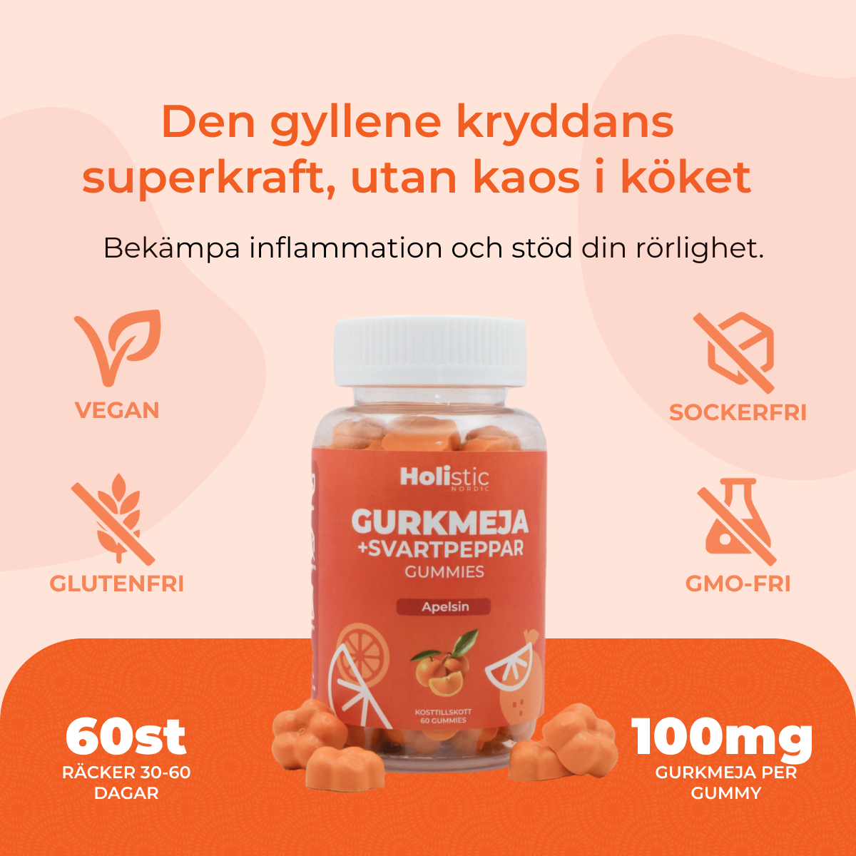 Gurkmeja Gummies Med Svartpeppar