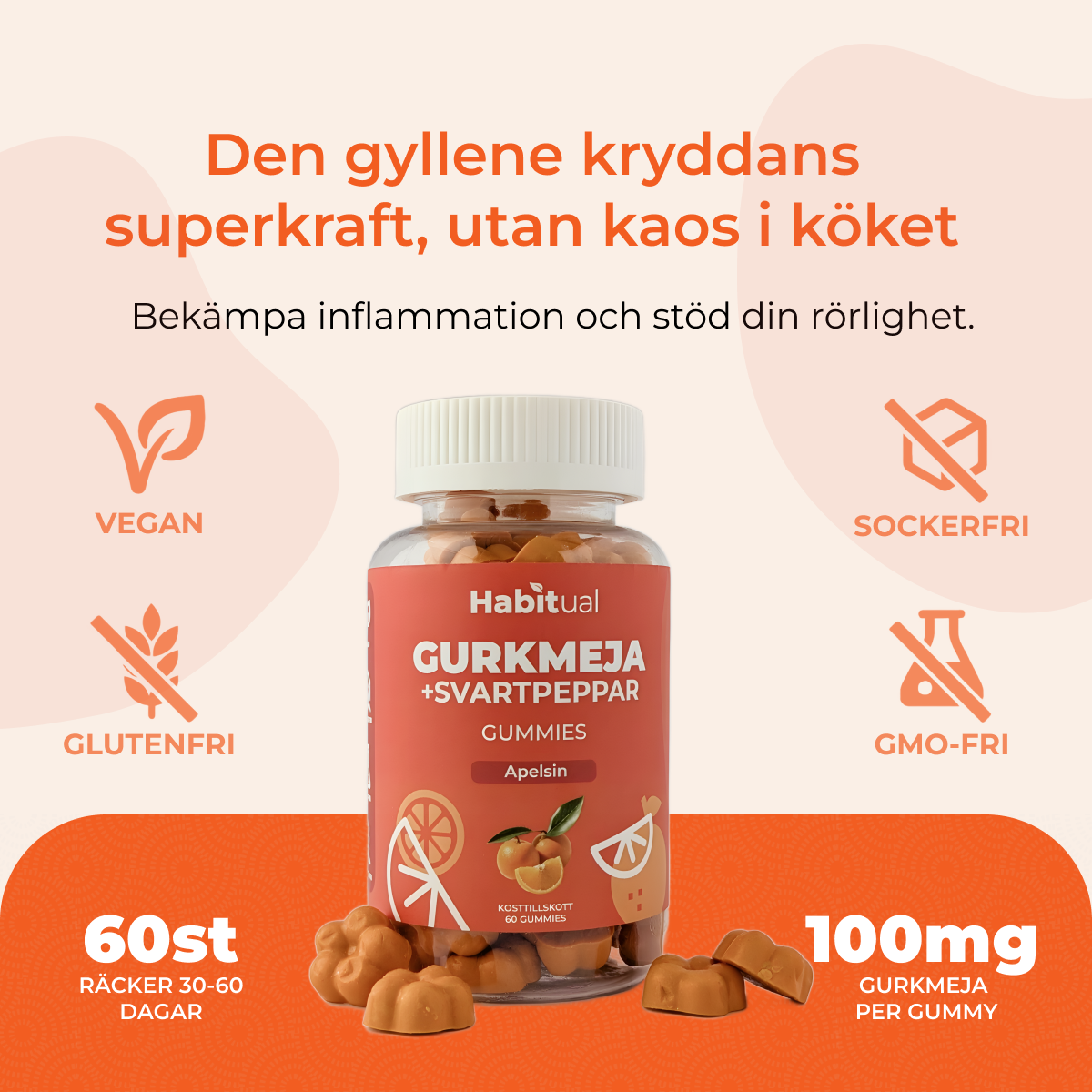 Gurkmeja Gummies Med Svartpeppar