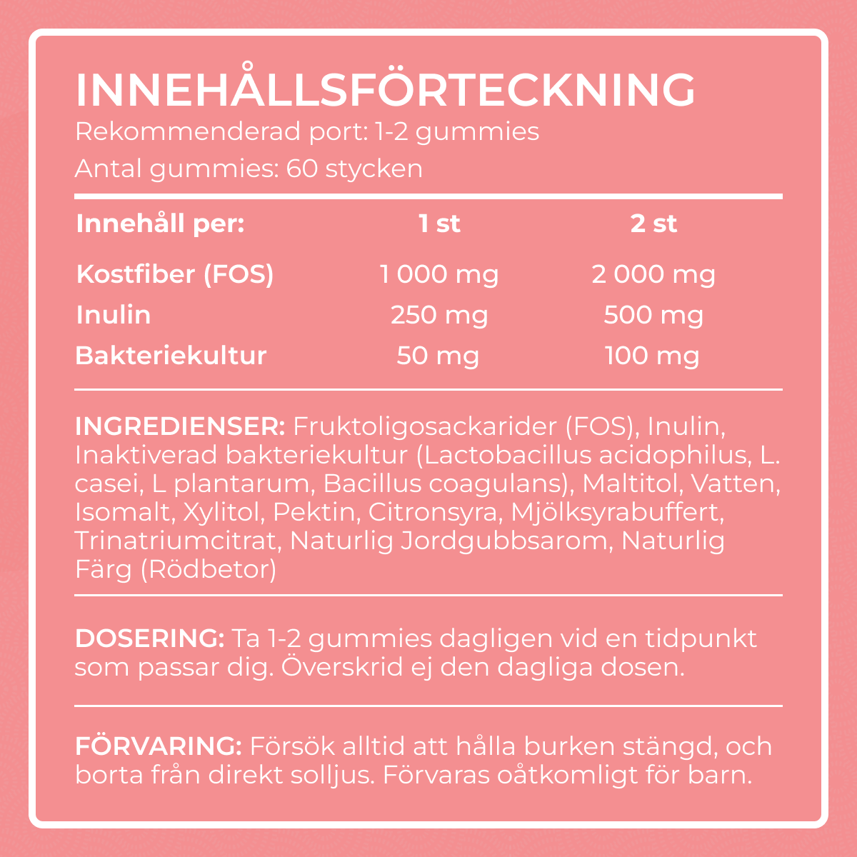 Fiber Gummies med Mjölksyrebakterier