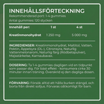 Innehållsförteckning kreatin gummies vattenmelon – 1250mg per gummy 5000mg per portion