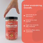 Kreatin gummies persika enkel användning – god smak ingen mixning samma effekt bättre upplevelse