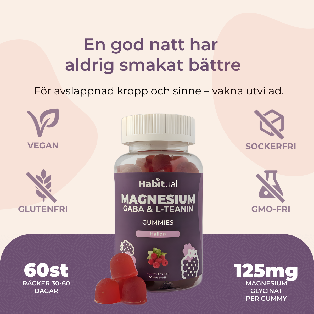 Magnesium Gummies med L-teanin & GABA