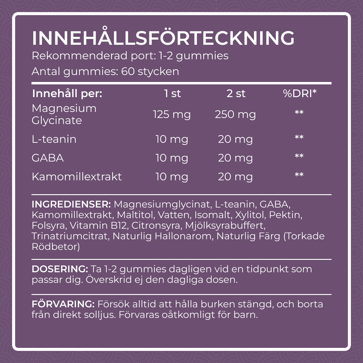 Magnesium Gummies med L-teanin & GABA