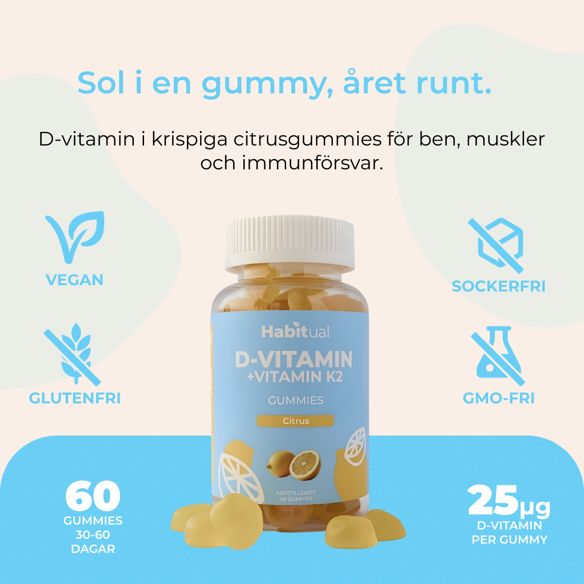 D-vitamin Gummies i Citrussmak
