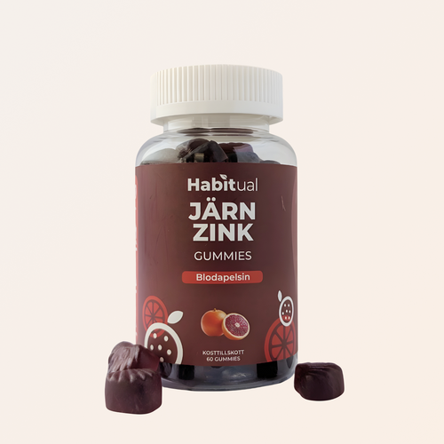 Habitual Zink & Järn Gummies blodapelsin — immunförsvar, energi och blodbildning, sockerfritt