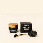 Ren shilajit-harts i guldskål – autentisk himalayan resin