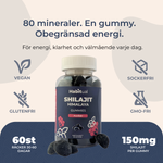 Shilajit gummies 80 mineraler – veganska sockerfria glutenfria 60 st 150mg per gummy
