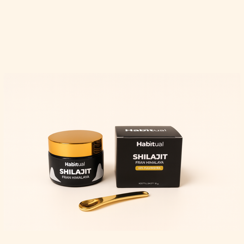 Habitual Shilajit Resin från Himalaya – 30g premiumkvalitet med guldskopa