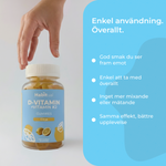 Enkel användning av D-vitamin Gummies — smidig daglig D-vitamindos utan olja eller kapslar