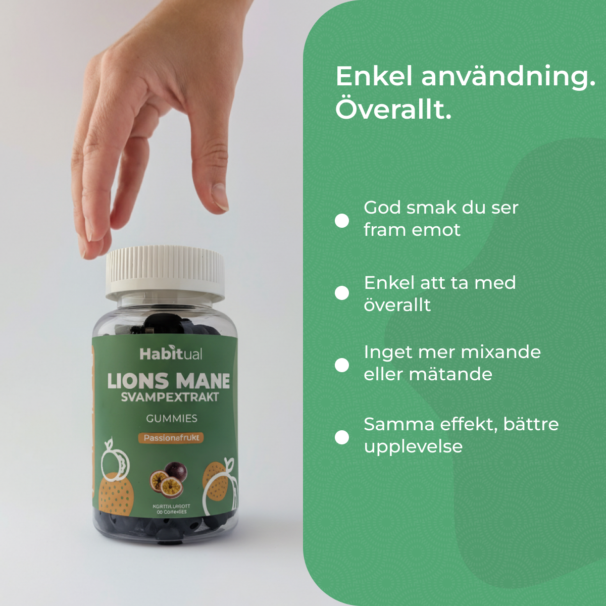 Lion’s Mane Gummies med smak av Passionsfrukt