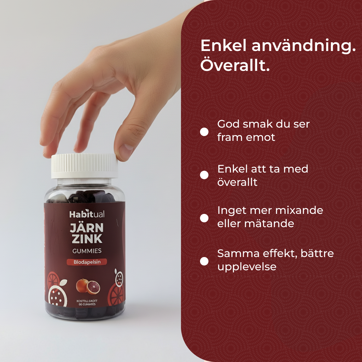 Zink & Järn Gummies med smak av Blodapelsin