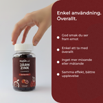 Enkel användning av Zink & Järn Gummies — daglig mineraldos utan stora tabletter eller kapslar